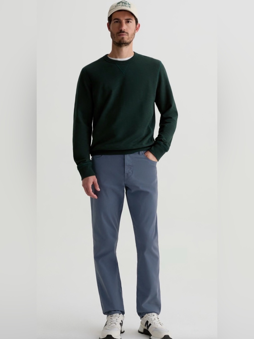 Ag Adriano Goldschmied Men's Straight Jeans in Slate Gray-Blue